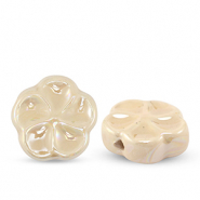 Perline di ceramica fiore beige