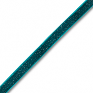 Nastro di velluto blu ottanio-argento glitterato