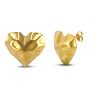 Orecchini in acciaio inossidabile a cuore oro