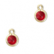 Pendenti di vetro Crystal Glass tonda rosso-oro