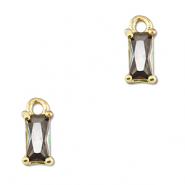 Pendenti di vetro Crystal Glass rettangolo multicolore-oro