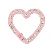 Componenti colorati anello bris&eacute; portachiavi cuore rosa