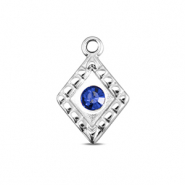 BY31&reg; Ciondoli in acciaio inossidabile rombo argento-blu zaffiro