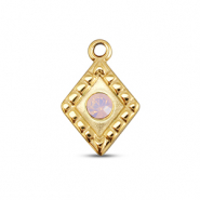 BY31&reg; Ciondoli in acciaio inossidabile rombo oro-rosa opale delicata