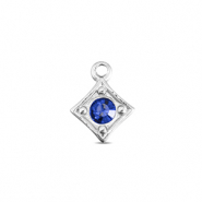 BY31&reg; Ciondoli in acciaio inossidabile rombo argento-blu zaffiro