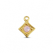BY31&reg; Ciondoli in acciaio inossidabile rombo oro-rosa opale delicata