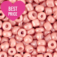 Perline di vetro rocailles 6/0 (4 mm) rosa vintage