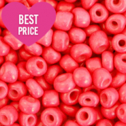 Perline di vetro rocailles 6/0 (4 mm) rosso corallo neon