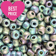 Perline di vetro rocailles 6/0 (4mm) multicolore galassia metallico luminoso