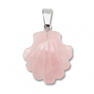 Perline in pietra naturale quarzo rosa conchiglia rosa