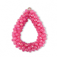 Ciondoli sfaccettati goccia rosso rosa