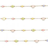 Componenti in acciaio inossidabile catena a rol&ograve; tonda oro-multicolore pastello