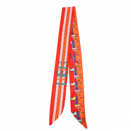 Bandana foulard con cavallo/linee rette rosso-rosa-arancione