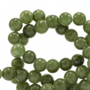 Perline in pietra naturale Serpentino 6mm verde militare