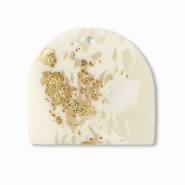 Pendenti di polimero biancastro-beige-oro