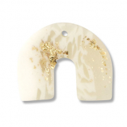 Pendenti di polimero ad arco biancastro-beige-oro