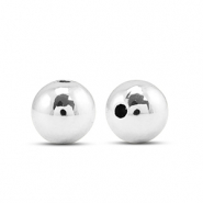Perline metallizzate tonde 10mm argento metallico