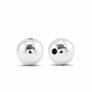 Perline metallizzate tonde 8mm argento metallico