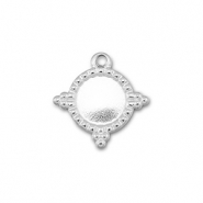 BY31&reg; Ciondoli in acciaio inossidabile con castone per SS16 fondo piatto argento