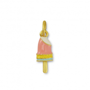 Ciondoli di metallo ghiacciolo rosa-giallo-oro