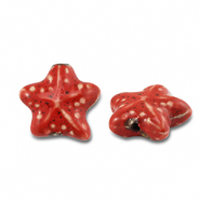 Perline di ceramica stella marina rosso