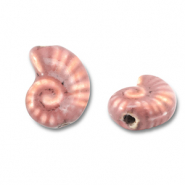 Perline di ceramica conchiglia rosa vintage