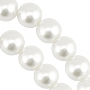 Perline di vetro con effetto perlato 14mm bianco