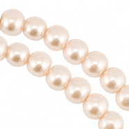 Perline di vetro con effetto perlato 4mm beige chiaro