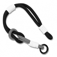 Cinturino da polso trendy per cellulare nero-bianco