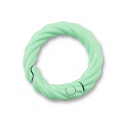 Componenti colorati anello bris&eacute; portachiavi verde menta