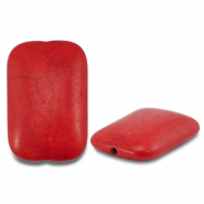 Perline di ceramica rettangolo rosso