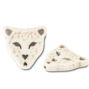 Perline di ceramica leopardo biancastro