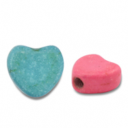 Perline di ceramica cuore multicolore