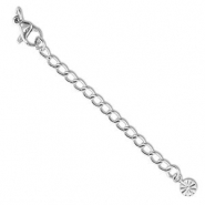 Componenti in acciaio inossidabile allungatrice set fiore con chiusura moschettone argento