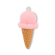 Pendenti in resina gelato rosa-marrone chiaro