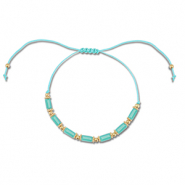 Braccialetti alla moda perline miste turchese-oro