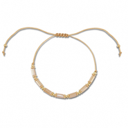 Cavigliere alla moda perline miste marrone chiaro-oro