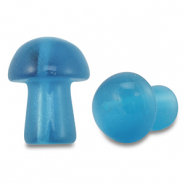 Perline in pietra naturale vetro fungo blu