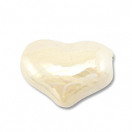 Perline di ceramica greca DQ cuore biancastro