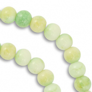Perline di vetro 8mm verde chiaro-giallo chiaro