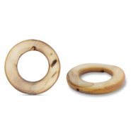 Perline di conchiglia 20mm tonda marrone