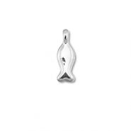 Ciondoli di metallo DQ pesce argento antico (privo di nichel)