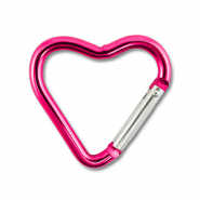 Componenti colorati anello bris&eacute; portachiavi cuore rosa magenta lucido