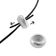 Componenti in acciaio inossidabile chiusura con perline scorrevoli con motivo 8mm argento