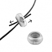 Componenti in acciaio inossidabile chiusura con perline scorrevoli con motivo 10mm argento