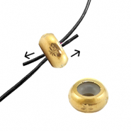 Componenti in acciaio inossidabile chiusura con perline scorrevoli con motivo 6mm oro