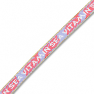 BY31&reg; Nastro con testo "Vitamin sea" lavanda-rosso corallo-bianco-oro