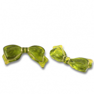 Perline in acrilico fiocco verde oliva-oro