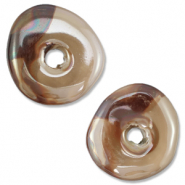 Perline di ceramica greca DQ donut marrone