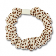 Elastici per capelli a pois biancastro-marrone